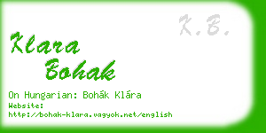 klara bohak business card
