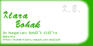 klara bohak business card